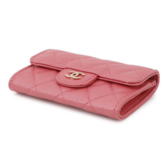 CHANEL Matelasse Bifold Wallet Card Case Calfskin Pink A80799 - Picture 10 of 14
